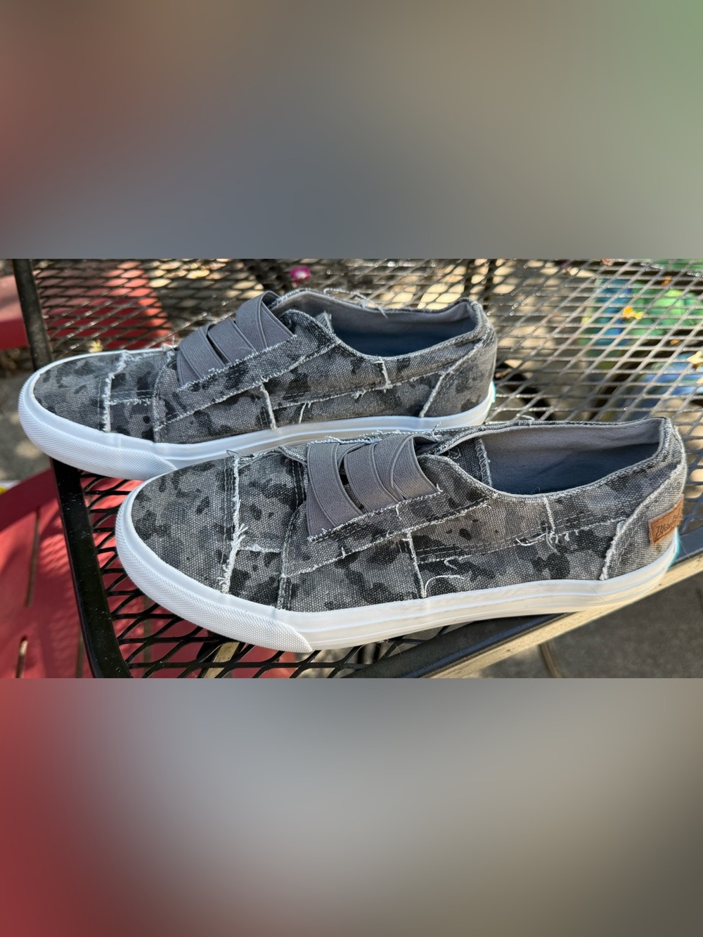 Blowfish Distressed Gray Elastic Slip-On Sneakers